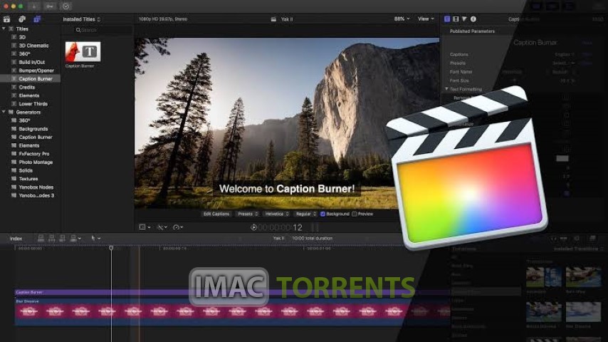 Caption Burner 1.0.3 for Final Cut Pro X Mac Torrent 2023 Download